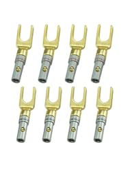 Wireless: UCEC Y Plug 45 Degree Spade Connector for speaker wire DIY 8 Pack (4 Black 4 Red) - UCEC