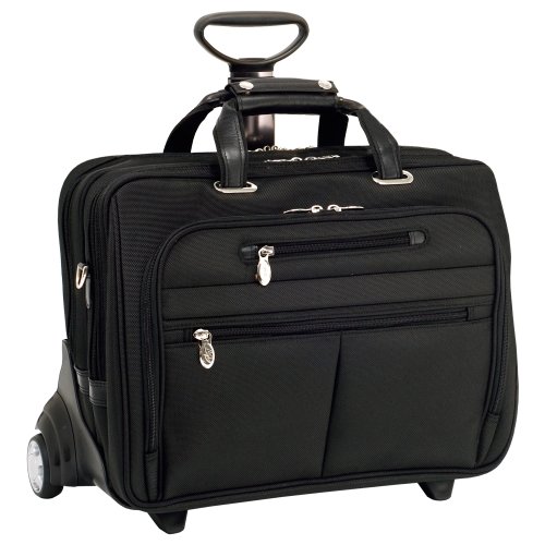 McKleinUSA OHARE 76535 Black Nylon Fly-Through Checkpoint-Friendly 17  Detachable Wheeled Laptop Case On Sale