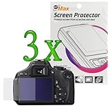 GTMax 3 x Clear LCD Screen Protector for Canon EOS Rebel T3i Digital Camera ....