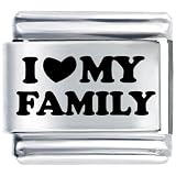 enlarged image: I Heart My Family Italian Charms Bracelet Link