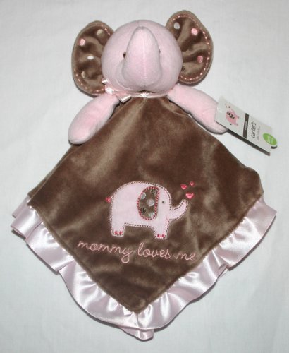 Carter's Pink Brown Elephant Mommy Love Me Security Blanket product image