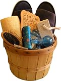 Deluxe Bath & Beauty Basket - 8 pcs Spa Beauty Holiday Corporate Gift Set, 8x12x14 Re-Useable Basket,Super Rich w/Nature Touch, 100% Satisfaction Guaranteed