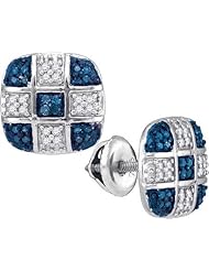 10KT White Gold 0.25 CTW-Diamond Micro-Pave Earring
