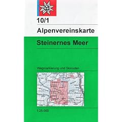 DAV Alpenvereinskarte 10/1 S Steinernes Meer 1 : 25 000 Wegmarkierungen und Skirouten: Topographische Karte