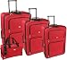 Pierre Cardin Chateau 4-Piece Luggage Set,Red/Black