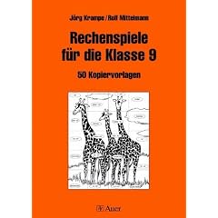 Rechenspiele f�r die Klasse 9: 50 Kopiervorlagen