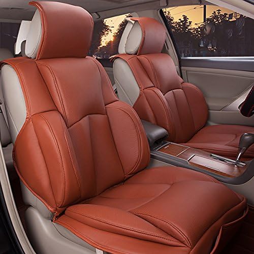 Oroyal Universal Fit Car Seat Cover Set Top Grade PU Leather Simple and Comfortable Design (Universal Fit For Most Cars, SUV, Trucks or Vans) (Brown-11339232)