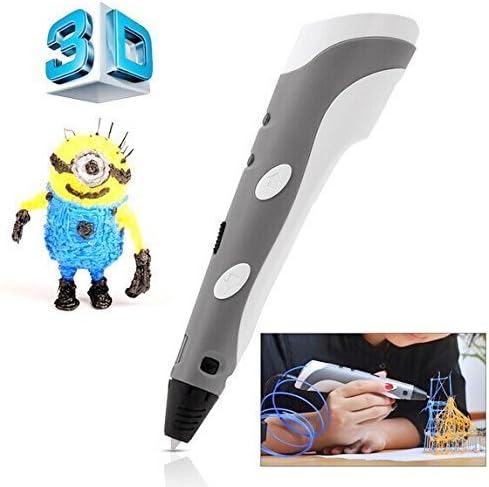 Ipeson 3d Printing Pen for Artist 3d Drawing, 3d Scribbler Printing Pen with free 3loops ABS or PLA filament, 10gram/color(random color) (yellow)