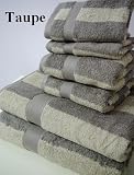 Striped Egyptian Cotton Bath Sheets 35x70 (set of 2), Taupe