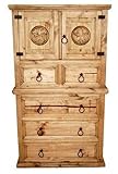 Mansion Five Door Chest with Star (Brown) (63.00"H x 35.00"W x 19.00"D)