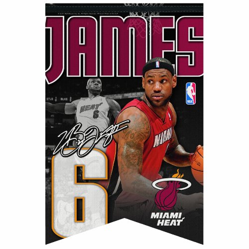 NBA Miami Heat LeBron James Premium Felt Banner 17-by-26