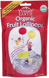 YummyEarth Organic Lollipops, Assorted Flavors (15 Count), 3-Ounce Pouches (Pack of 6)