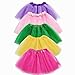 Girls Tutu Skirt Set, Sinuo 5-pack 3 Layer Ballet Dance Tutu Dress with 5-pcs Flower Hairpins Fit Kids Age 3-8