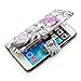 Beaucov Packing Beaucov Purple Flower Sugar Skull Leather Wallet Cover Case for iPhone 6S