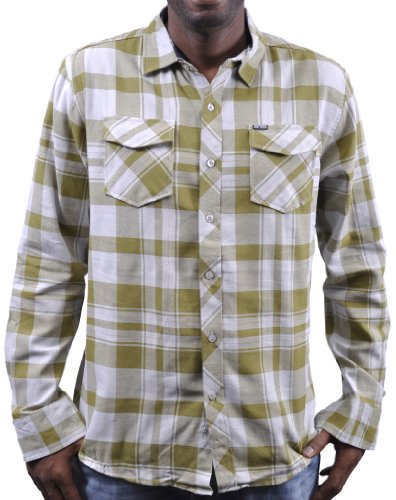 Zoo York Plaid Button Down Smoke Fatigue Green - Medium