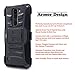 LG K7 Case,LG Tribute 5 Case, Nagebee - High Impact Resistant Black Dual Layer Armor Holster With Locking Belt Clip Defender Full Body Protective Hybrid Armor Case (Holster Black)