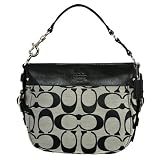 Coach Signature Medium Zoe Handbag Black/White