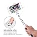 Selfie Stick, iRAG Wired Self Portrait Handheld Stick [Battery Free] with Adjustable Universal Cellphone Mount Holder & Built-in Remote Shutter [Charge Free] Designed for Apple, Android Smartphone - Black