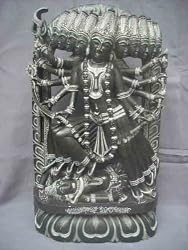 Goddess Kali -The Ferocious Devi Goddess Handcarved Natural Black Stone Statue 16 Inches