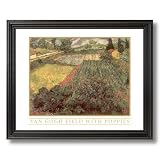 Vincent Van Gogh French Poppies Flower Home Decor Wall Picture Black Framed Art Print