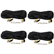 VideoSecu 4 Pack 100ft Feet Power Video Security Camera Cables with BNC RCA Connectors Adapters CBVA1004 B97
