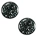 Black Single Flared Black Gem-Studded Plug with Clear Dome Coating and "O" Ring - 2G - Sold as a Pair