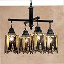 27"W Cottage Mission 4 Lt Chandelier