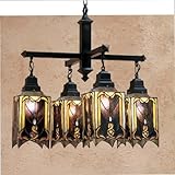 IMAGE OF 27 Inch W Cottage Mission 4 Lt Chandelier Ceiling Fixture