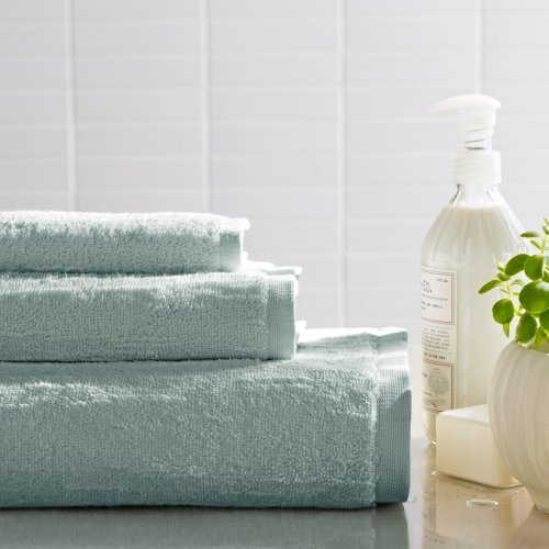 Portico Organic Slub Hand Towel, 16 by 28-Inch, Sky