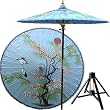 Japanese Garden Decor - 84" Asian Splendor Oriental Patio Umbrella With or Without Stand