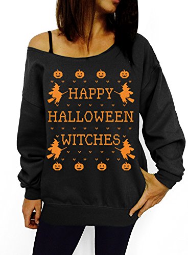 Happy Halloween Witches Slouchy Sweatshirt