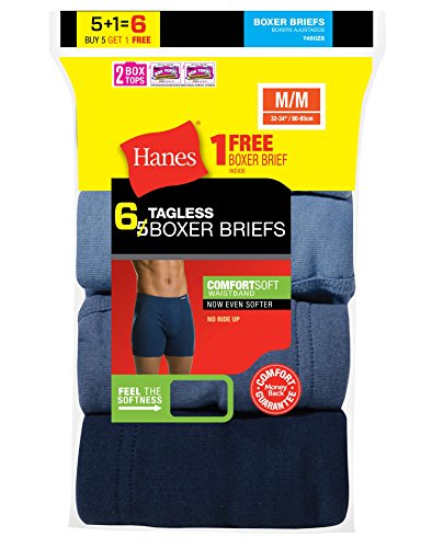 Hanes Men`s TAGLESS® Boxer Briefs with ComfortSoft® Waistband