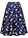 Miusol Women's Vintage 1920'S Skater Pleated Print Casual Swing Skirt