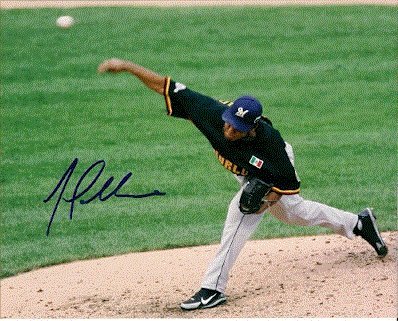 Autographed/Hand Signed 8x10 Photo Yovani Gallardo Milwaukee Brewers