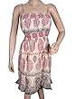 Boho-chic Dress, Bohemian Designer Printed Cotton Spaghetti Dresses for Women