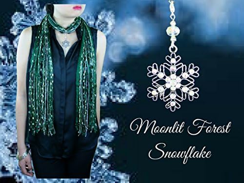 Crystal Snowflake Christmas Jewelry Scarf Necklace ~ Exquisite Snowflake Collection Moonlit Forest Snowflake