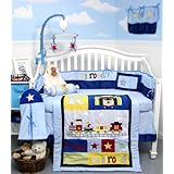 Railroad Train Baby Boy Crib Nursery Bedding Set 10pcs