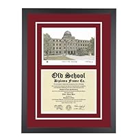 Texas AandM University Diploma Frame with TAMU Lithograph Art Print