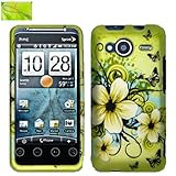Hawaiian Flower and Butterfly on Green Background, Rubberized Coated Surfac ....