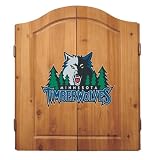 Imperial Minnesota Timberwolves Licensed Solid Pine Cabinet and Bristle Dartboard Set