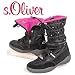 s.OLIVER KIDS Kinder Winter Leder Stiefel, TEX- Membrane, schwarz-pink