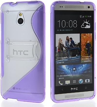 KCASE S-line Flexible Soft Gel TPU Silicone Back Stand Case Cover For HTC One Mini 601e M4 Purple