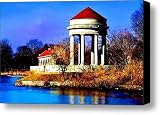 The Gazebo and Boathouse at Franklin Delano Roosevelt Park Canvas Print / Canvas Art - Artist Bil...