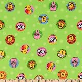44'' Wide Wow Wow Wubbzy Circle Lime Fabric By The Yard