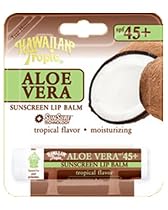 Hawaiian Tropic Aloe Vera Sunscreen Lip Balm SPF 45+ - Tropical Flavor