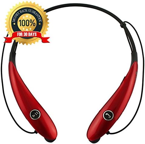 Gadgetzan Wireless Bluetooth Headset in-Ear Earbuds Earphone Headphone (Ultra Lightweight Neckband Design plus Magnet Attraction Design) (Red)