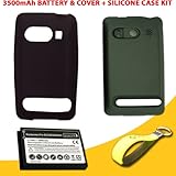 HTC Evo 4G 3500mAh Extended Battery And Cover + Extended Battery Silicone C ....