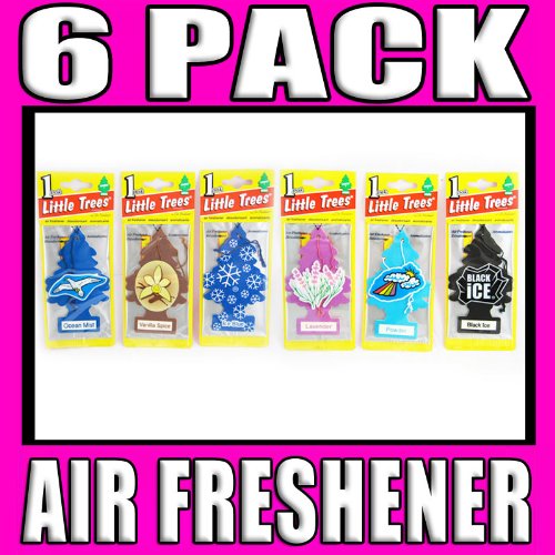 6 Little Trees Air Fresheners Car Auto Assorted Pack Scent Home Hanging Office !