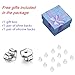 Feramox Sterling Silver Round Cubic Zirconia Diamond Birthstone Stud Earrings for Women October