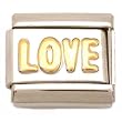 Love Italian Charm Gold Plated 9mm